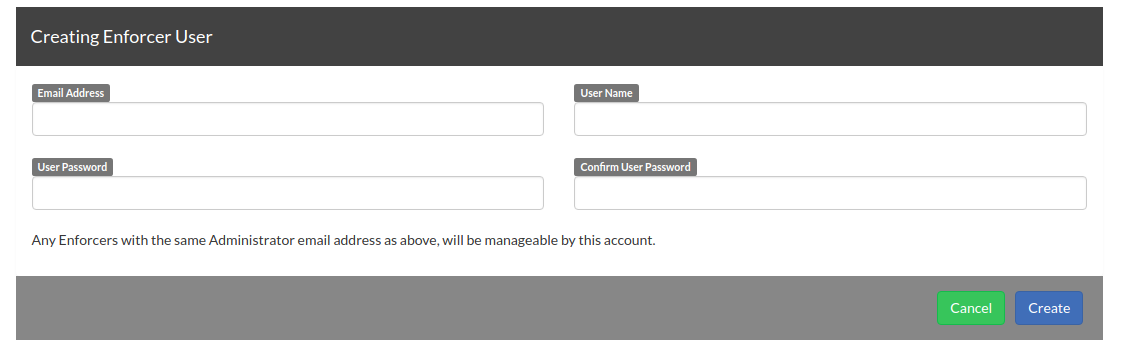 Creating an Enforcer User for your customer